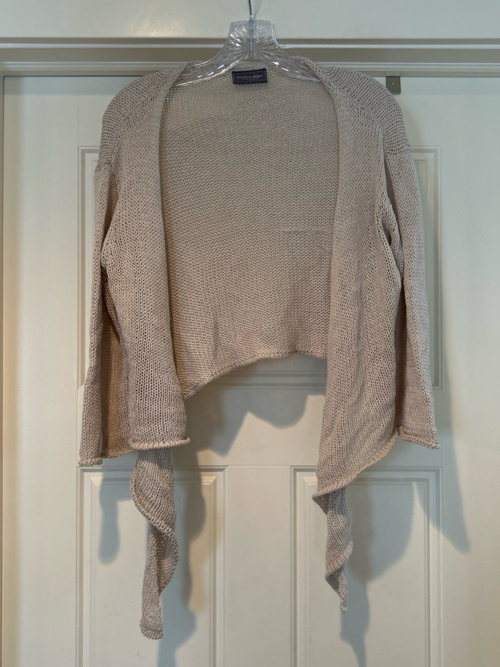 Wooden Ships Beige Tie-Front Open Knit Sweater - Picture 6 of 6